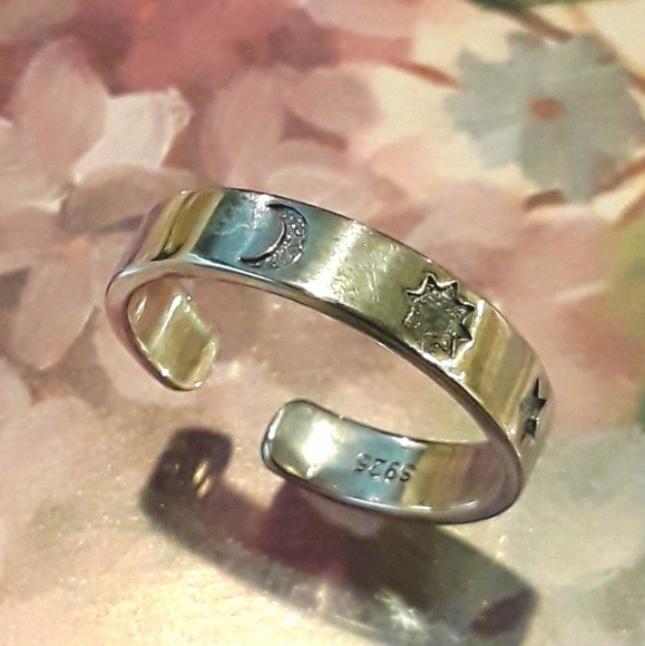NEW:S925  Star, Moon & Sun Ring - Picture 8 of 8